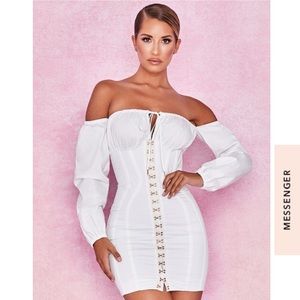 ARABELLA white corset boned dress